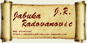Jabuka Radovanović vizit kartica
